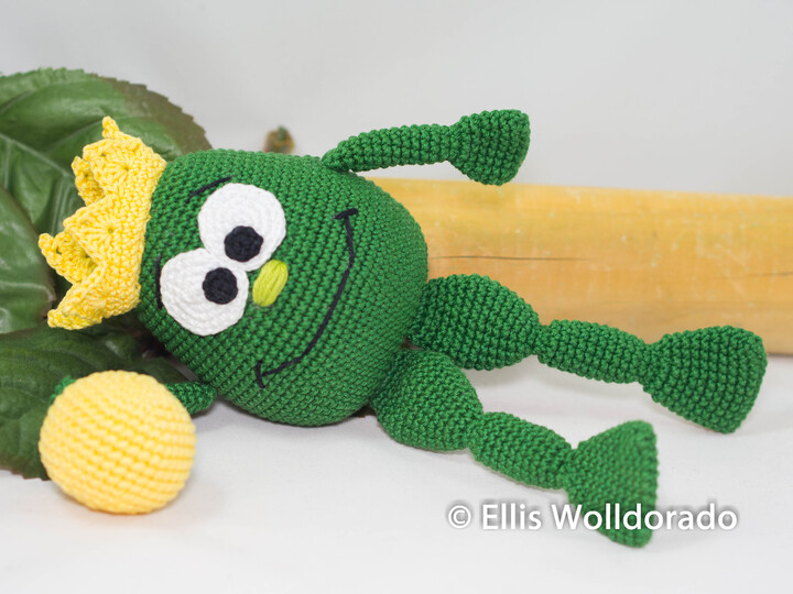 Froschkönig Louis, Amigurumi, Häkelanleitung