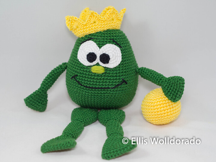 Froschkönig Louis, Amigurumi, Häkelanleitung
