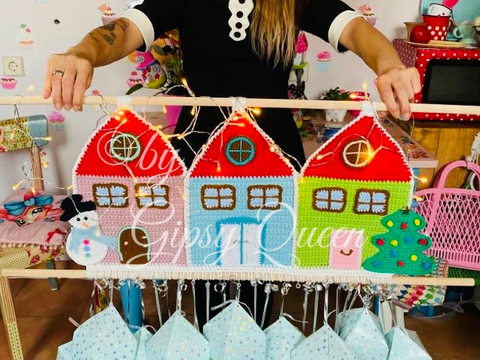 Häkelanleitung Wandbehang Winter Weihachten