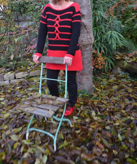 Strickanleitung für Damen Pullover  "Moni", Gr. S-M-L-XL