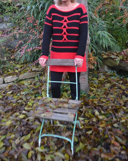 Strickanleitung für Damen Pullover  "Moni", Gr. S-M-L-XL