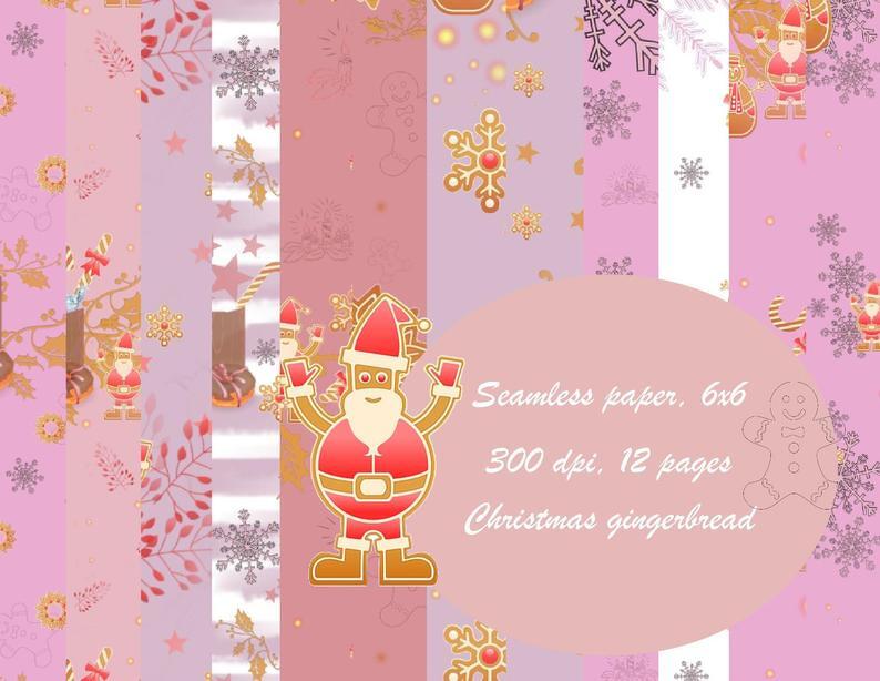 Seamless paper, Christmas gingerbread