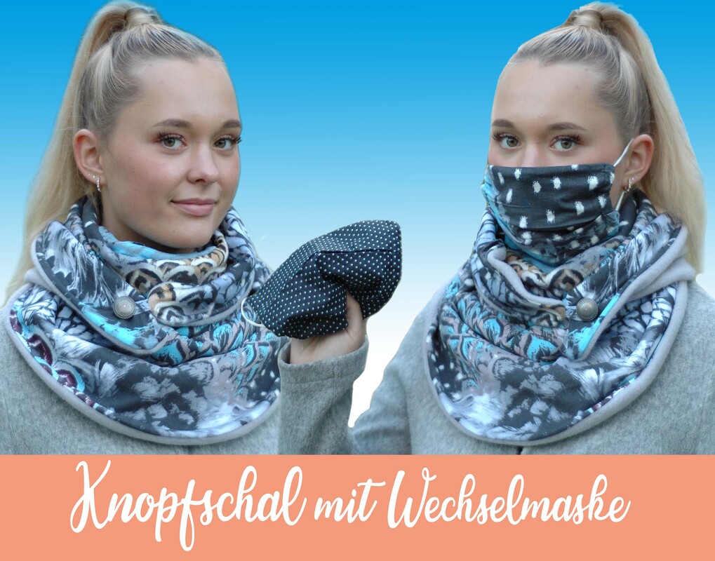 Knopfschal mit wechselbarer Gesichtsmaske