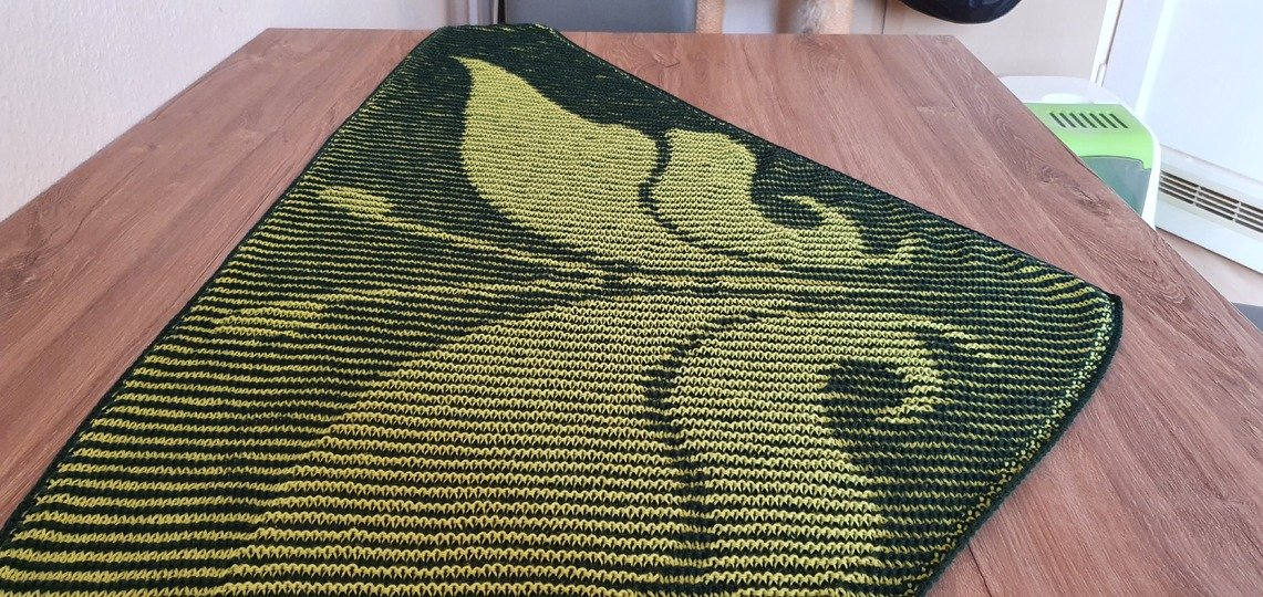 Schmetterling, Schattenstricken, Illusionsstricken, Motivtuch