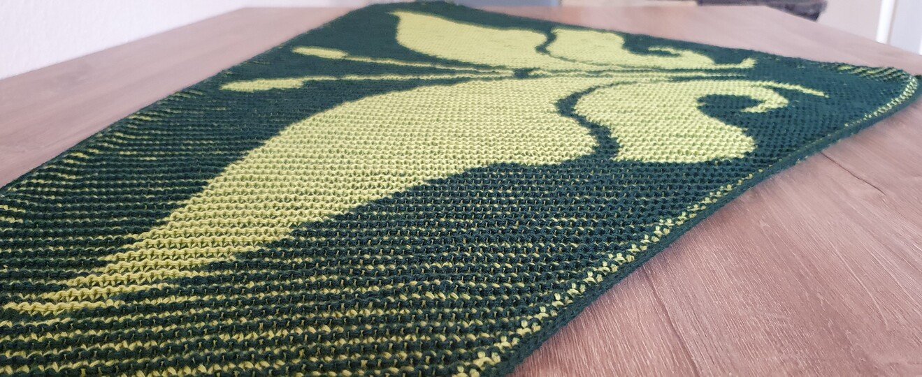 Schmetterling, Schattenstricken, Illusionsstricken, Motivtuch