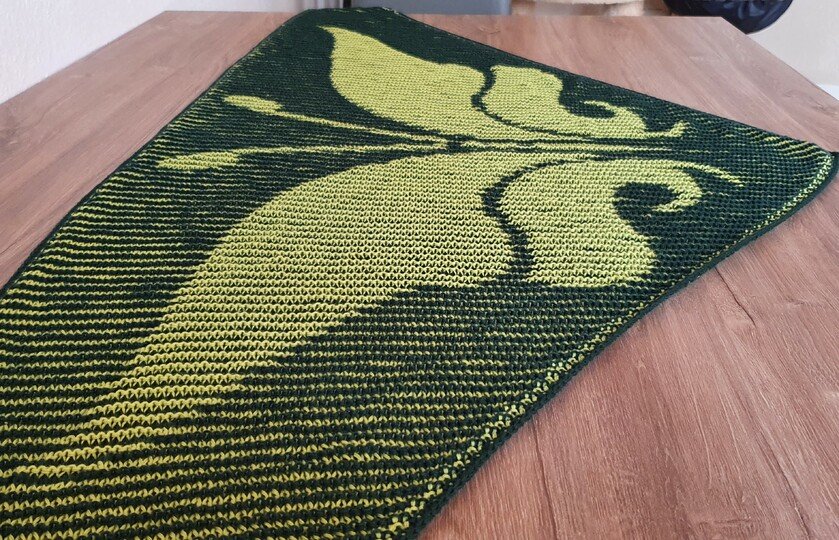 Schmetterling, Schattenstricken, Illusionsstricken, Motivtuch