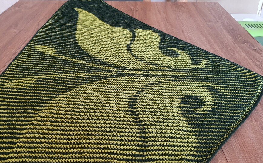 Schmetterling, Schattenstricken, Illusionsstricken, Motivtuch