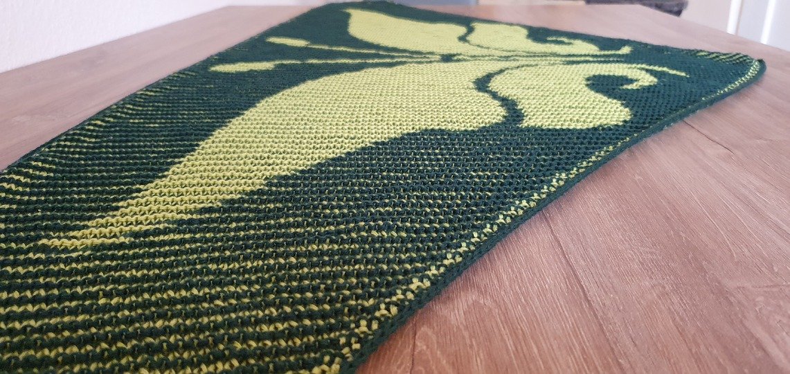 Schmetterling, Schattenstricken, Illusionsstricken, Motivtuch