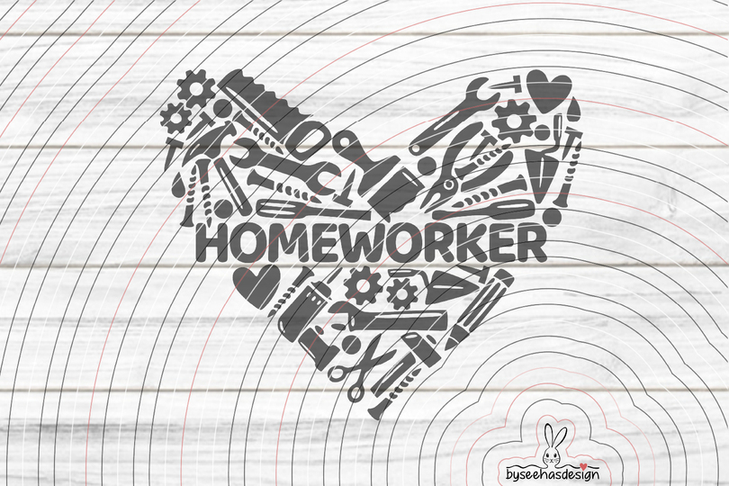 Herz Homeworker Plotterdatei SVG DXF