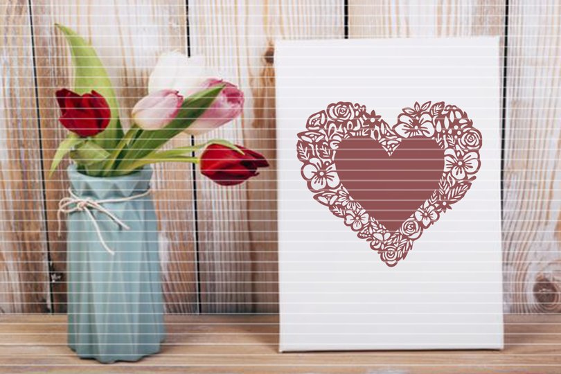 Herz Rahmen Plotterdatei SVG DXF