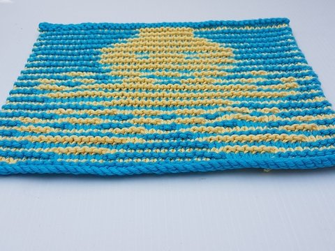Anleitung Tintenfisch Geschirrtuch in Illusionsstricktechnik