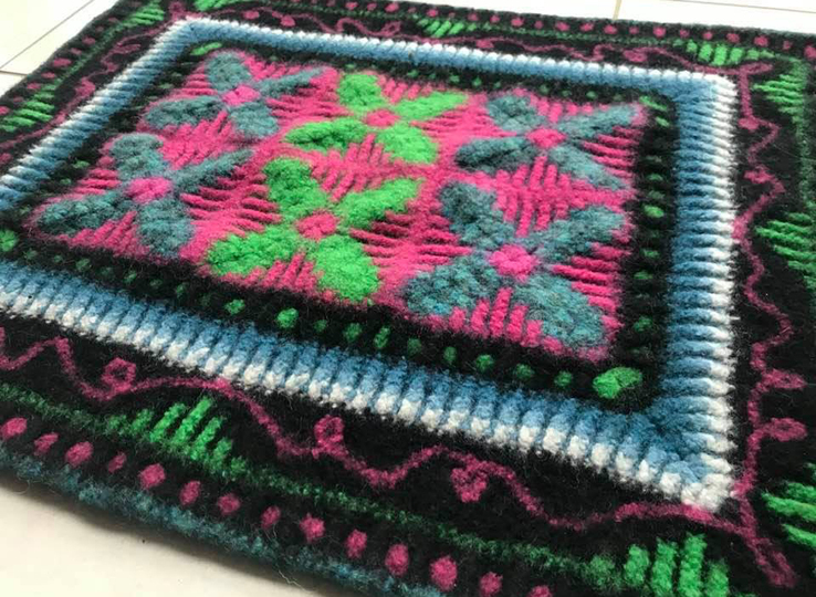 FilzWolleTeppich "Ticktacktoe"