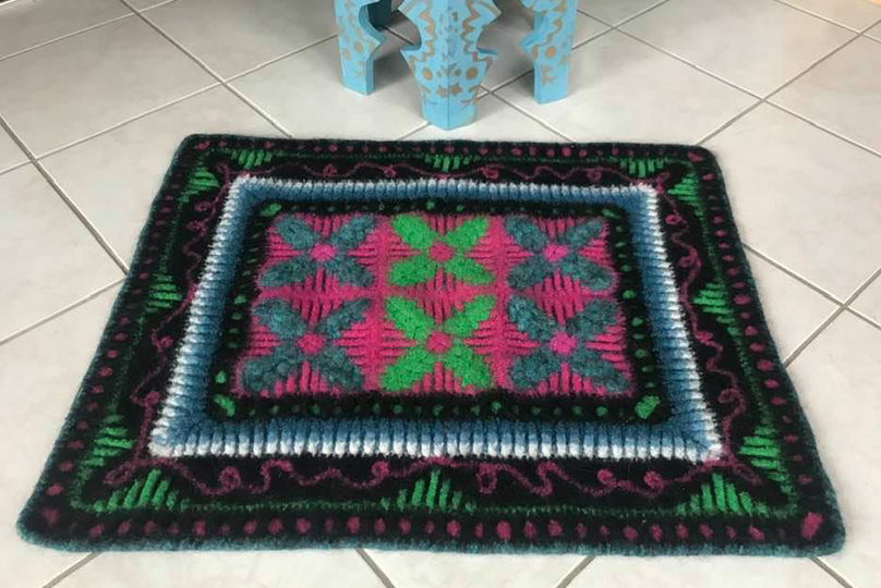 FilzWolleTeppich "Ticktacktoe"