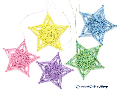 Crochet Pattern Christmas Star Ornaments (8)