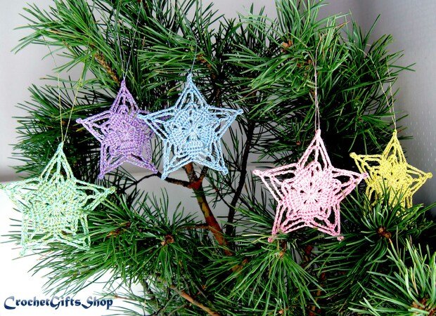 Crochet Pattern Christmas Star Ornaments (8)