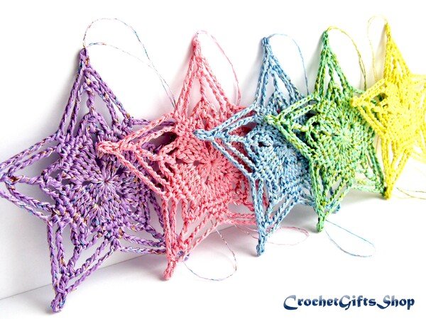 Crochet Pattern Christmas Star Ornaments (8)