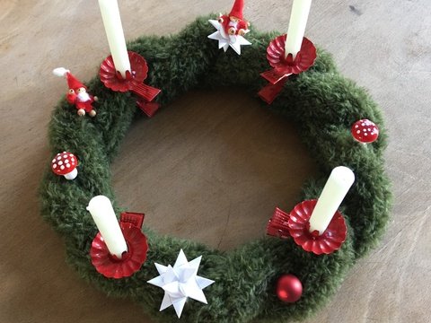 Strickanleitung Adventskranz / Türkranz