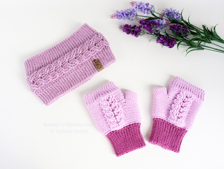 2 PDFs Spar-Set: Stirnband & Handstulpen mit Zopfmuster