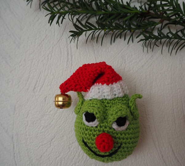 Häkelanleitung Christbaumkugel Kobold Grummel