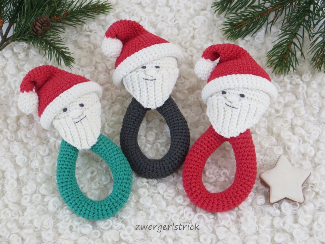 Häkelanleitung für Baby-Greifring / Weihnachtsmann - Bild 2
