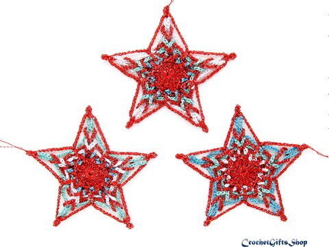Crochet Pattern Christmas Star Ornaments (16)
