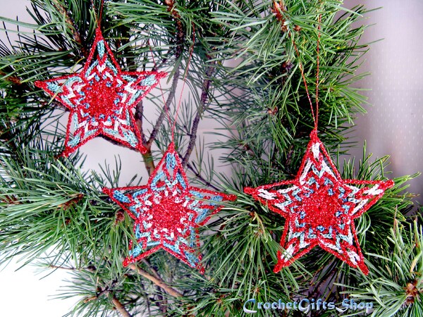 Crochet Pattern Christmas Star Ornaments (16)