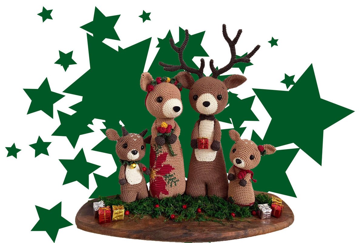Rentierfamilie Häkelanleitung