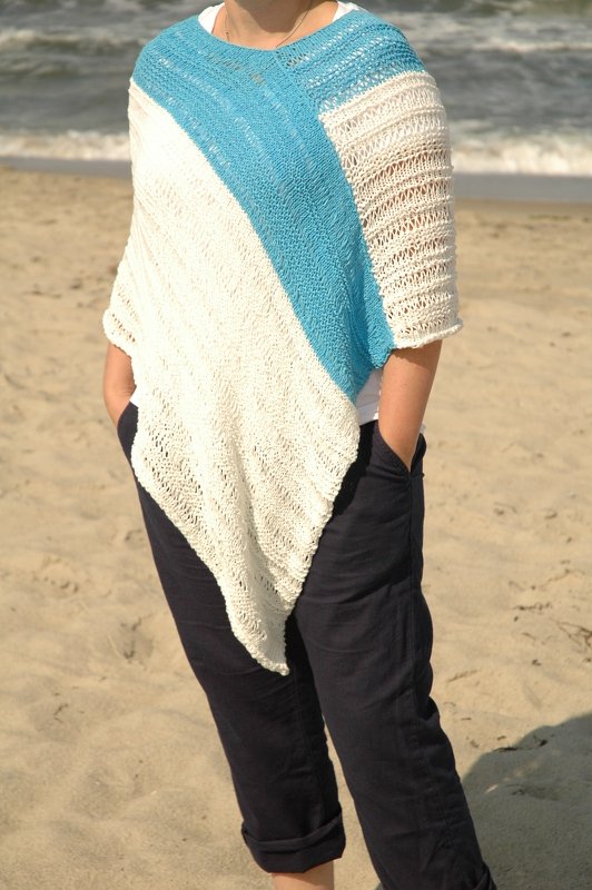 PDF Strickanleitung für einen sommerlichen Fallmaschenponcho