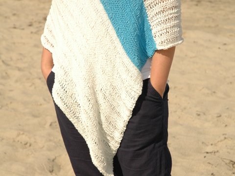 PDF Strickanleitung für einen sommerlichen Fallmaschenponcho