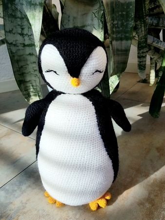 XL Pinguin stehend 30cm groß DIY Häkelanleitung