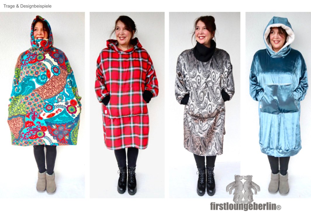 Big Hoodie Schlupfkleid Kapuzen-Hoody Kleid oversize One Plus Size nähen