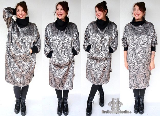 Big Hoodie Schlupfkleid Kapuzen-Hoody Kleid oversize One Plus Size nähen