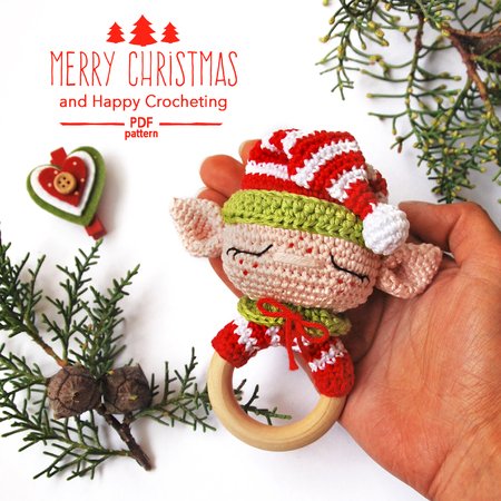 Christmas Elf Baby Rattle Crochet pattern
