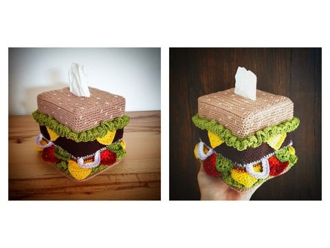 Häkelanleitung "Burger" Taschentuchbox