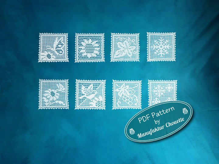 8 Minideckchen - 4 Jahreszeitenkollektion