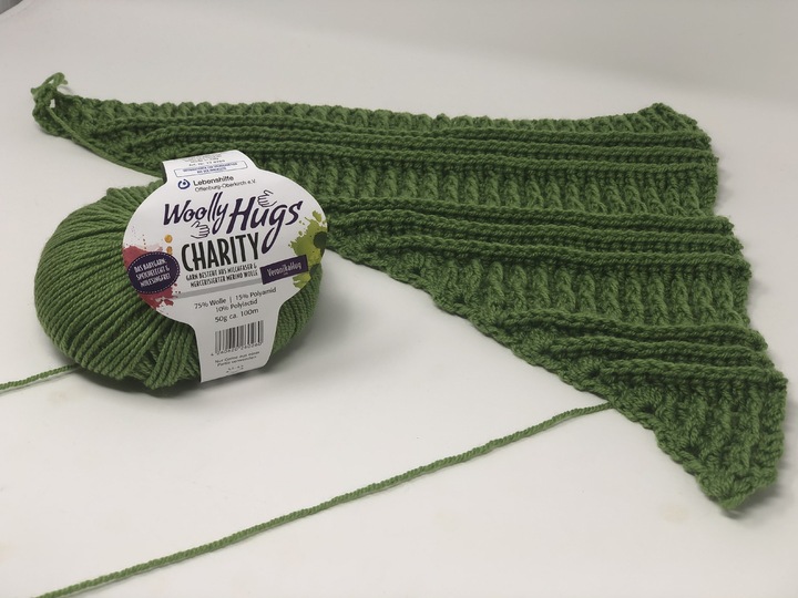 Tuch Patent-Rippen häkeln