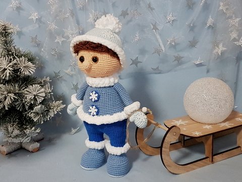 Häkelanleitung, Winterjunge Luca