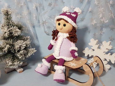 Häkelanleitung, Wintermädchen Lea