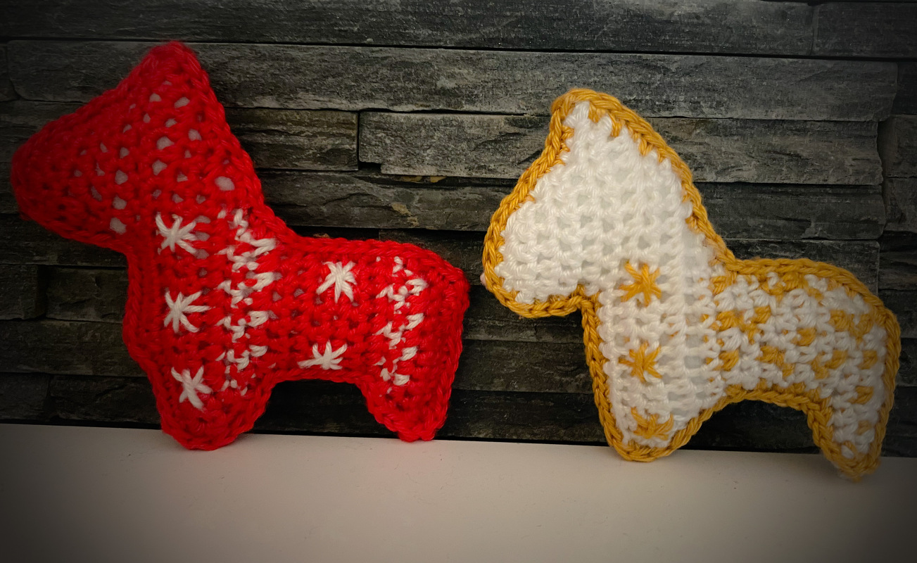 Häkelanleitung Dala Pferd Christbaumschmuck