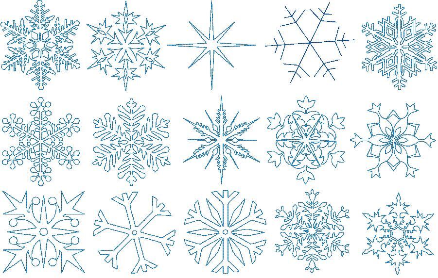 Mega Set Schneeflocken Schneestern Stern Linien Stickdatei