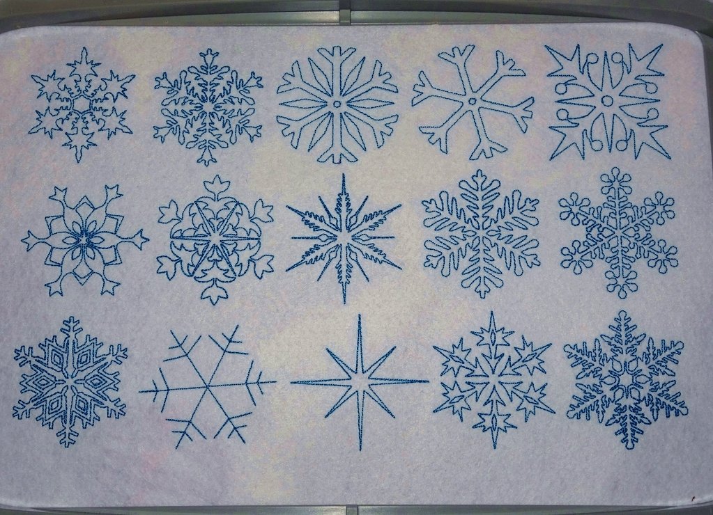 Mega Set Schneeflocken Schneestern Stern Linien Stickdatei - Bild 3