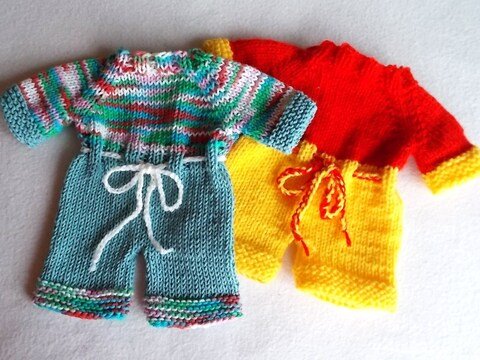 Overall für Teddys oder Puppen 25-30 cm - Strickanleitung