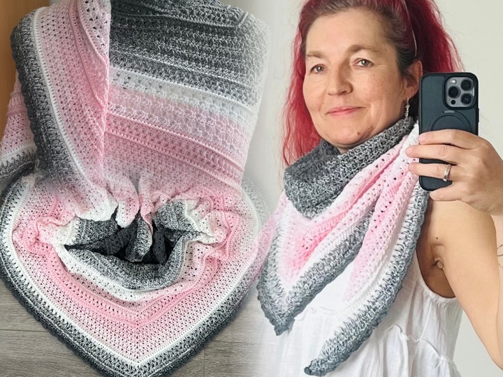 Häkelanleitung flaches und dichtes Dreieckstuch Little beauty