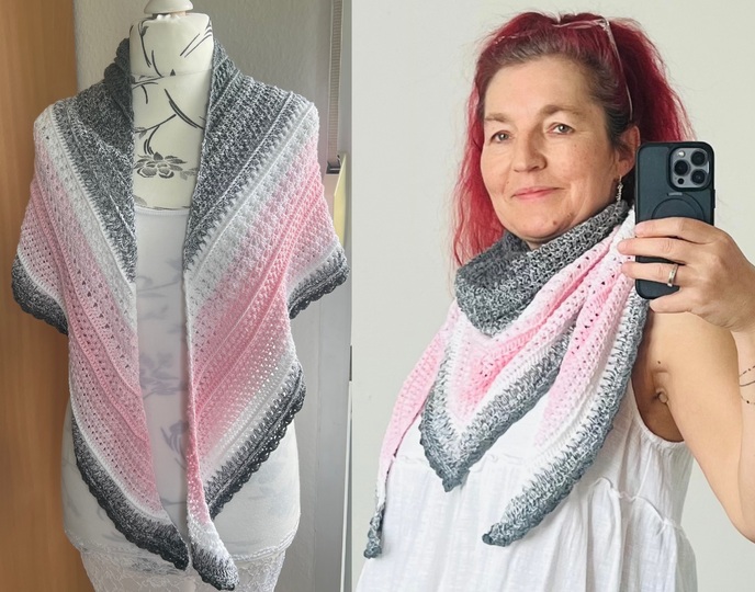 Häkelanleitung flaches und dichtes Dreieckstuch Little beauty