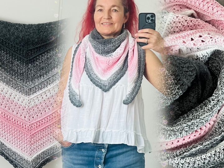 Häkelanleitung flaches und dichtes Dreieckstuch Little beauty