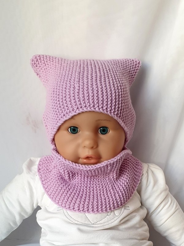 Strickanleitung Schalmütze, Schlupfmütze, ca. 6 - 12 Monate für Anfänger - Bild 6