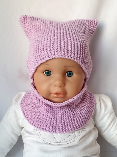 Strickanleitung Schalmütze, Schlupfmütze, ca. 6 - 12 Monate, Anfänger  #280