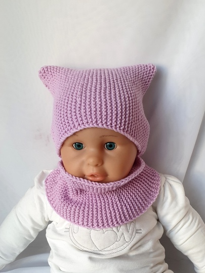 Strickanleitung Schalmütze, Schlupfmütze, ca. 6 - 12 Monate, Anfänger  #280