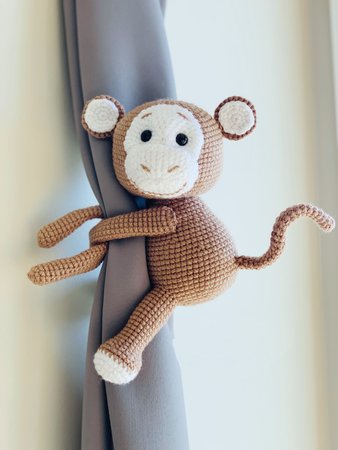 Monkey Curtain Tie Back Crochet Pattern