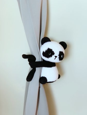 Panda Curtain Tie Back Crochet Pattern